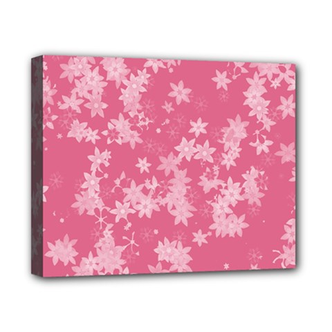 Blush Pink Floral Print Canvas 10  x 8  (Stretched) from ArtsNow.com