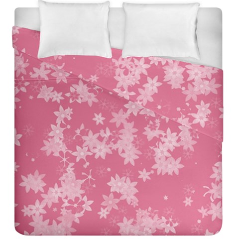 Blush Pink Floral Print Duvet Cover Double Side (King Size) from ArtsNow.com