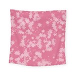 Blush Pink Floral Print Square Tapestry (Small)