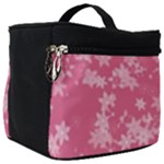 Blush Pink Floral Print Make Up Travel Bag (Big)