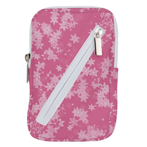 Blush Pink Floral Print Belt Pouch Bag (Small) from ArtsNow.com