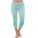 Biscay Green Floral Print Capri Winter Leggings 