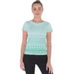 Biscay Green Floral Print Short Sleeve Sports Top 
