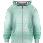 Biscay Green Floral Print Kids  Zipper Hoodie Without Drawstring