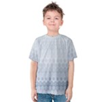 Faded Blue Floral Print Kids  Cotton Tee