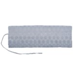 Faded Blue Floral Print Roll Up Canvas Pencil Holder (M)