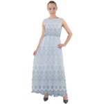 Faded Blue Floral Print Chiffon Mesh Boho Maxi Dress