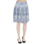 Faded Blue Floral Print Pleated Skirt