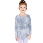 Faded Blue Floral Print Kids  Long Sleeve Tee