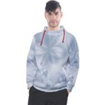 Faded Blue Floral Print Men s Pullover Hoodie