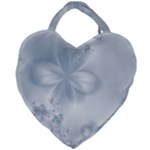 Faded Blue Floral Print Giant Heart Shaped Tote