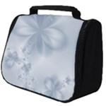 Faded Blue Floral Print Full Print Travel Pouch (Big)