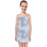 Faded Blue Floral Print Kids  Summer Sun Dress