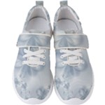 Faded Blue Floral Print Men s Velcro Strap Shoes