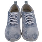 Faded Blue Floral Print Mens Athletic Shoes