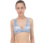 Faded Blue Floral Print Classic Banded Bikini Top