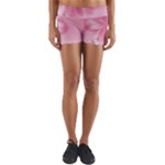 Blush Pink Floral Print Yoga Shorts