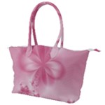 Blush Pink Floral Print Canvas Shoulder Bag