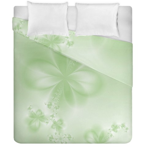 Tea Green Floral Print Duvet Cover Double Side (California King Size) from ArtsNow.com