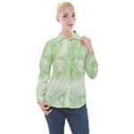 Tea Green Floral Print Women s Long Sleeve Pocket Shirt