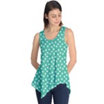 Biscay Green White Floral Print Sleeveless Tunic