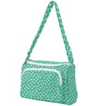 Biscay Green White Floral Print Front Pocket Crossbody Bag