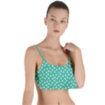 Biscay Green White Floral Print Layered Top Bikini Top 