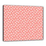 Coral Pink White Floral Print Canvas 24  x 20  (Stretched)