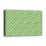 Spring Green White Floral Print Deluxe Canvas 18  x 12  (Stretched)