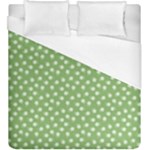 Spring Green White Floral Print Duvet Cover (King Size)