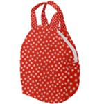 Red White Floral Print Travel Backpacks