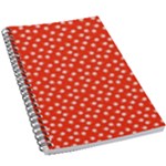 Red White Floral Print 5.5  x 8.5  Notebook