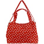 Red White Floral Print Double Compartment Shoulder Bag