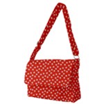 Red White Floral Print Full Print Messenger Bag (M)