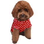 Red White Floral Print Dog T-Shirt