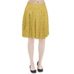 Saffron Yellow White Floral Pattern Pleated Skirt