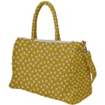 Saffron Yellow White Floral Pattern Duffel Travel Bag