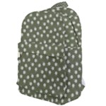 Sage Green White Floral Print Classic Backpack