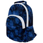 Dark Blue Abstract Pattern Rounded Multi Pocket Backpack