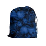 Dark Blue Abstract Pattern Drawstring Pouch (XL)