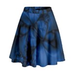 Dark Blue Abstract Pattern High Waist Skirt