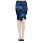 Dark Blue Abstract Pattern Midi Wrap Pencil Skirt