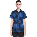 Dark Blue Abstract Pattern Women s Short Sleeve Shirt