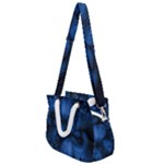 Dark Blue Abstract Pattern Rope Handles Shoulder Strap Bag