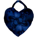 Dark Blue Abstract Pattern Giant Heart Shaped Tote