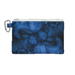 Dark Blue Abstract Pattern Canvas Cosmetic Bag (Medium)