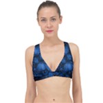 Dark Blue Abstract Pattern Classic Banded Bikini Top