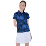 Dark Blue Abstract Pattern Women s Polo Tee