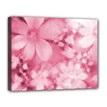Blush Pink Watercolor Flowers Canvas 14  x 11  (Stretched)
