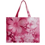 Blush Pink Watercolor Flowers Zipper Mini Tote Bag